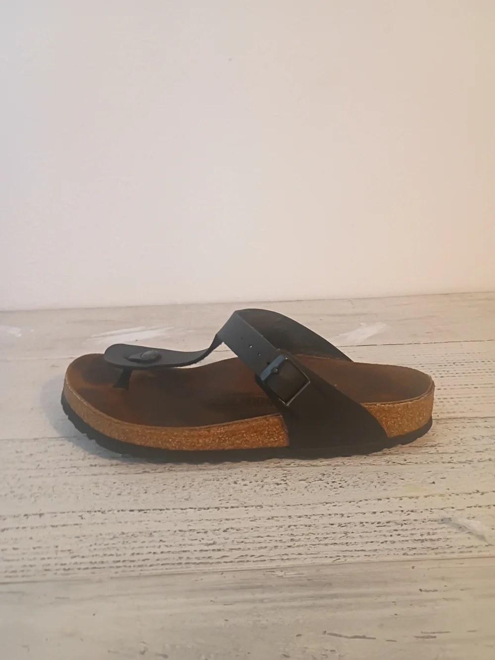 Birkenstock Gizeh Birko-Flor Black Slide Sandals